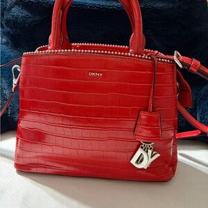 DKNY Red Croc-Embossed Women's Bag